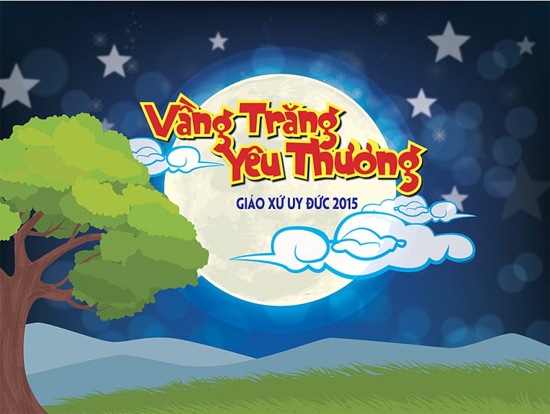 Chia sẻ file thiết kế phông sân khấu trung thu “Vầng trăng yêu thương”